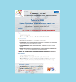 Stage "Jeunes" (20-24 avril 2026)